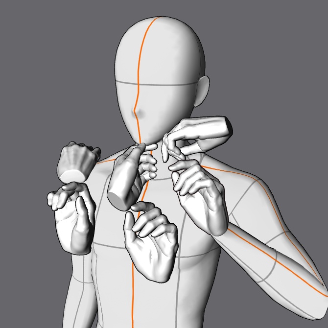 ぷにっとゴリッとリアルな肉感の手 軽く握って脱力した手