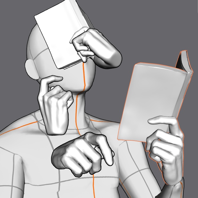 ぷにっとゴリッとリアルな肉感の手 文庫本を持つ手A