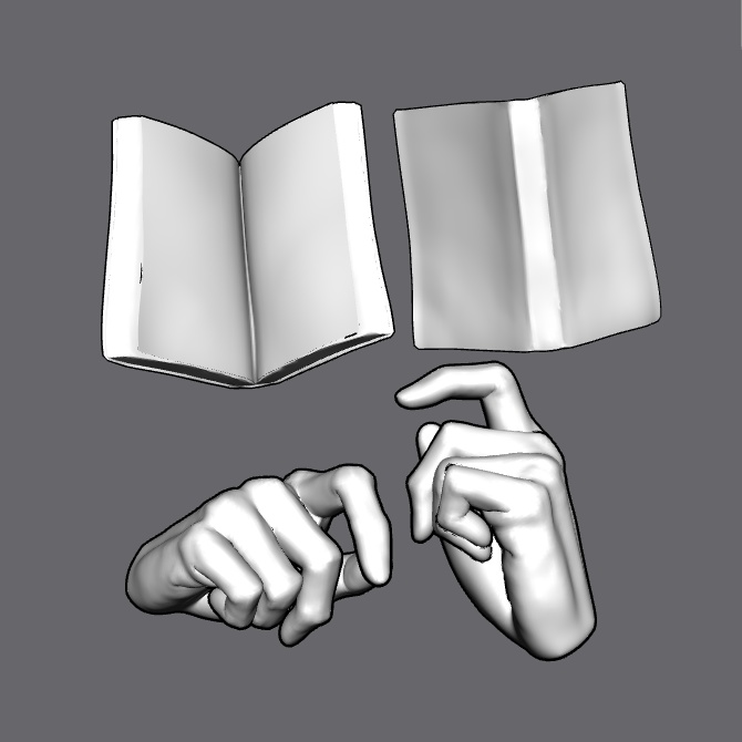 ぷにっとゴリッとリアルな肉感の手 文庫本を持つ手A
