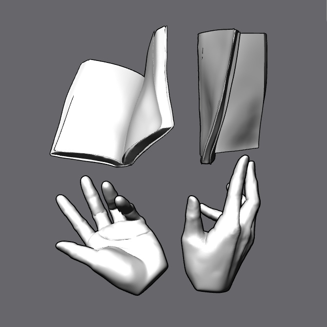 ぷにっとゴリッとリアルな肉感の手 文庫本を持つ手B