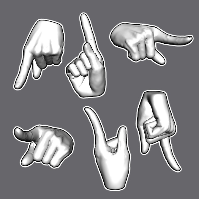 ぷにっとゴリッとリアルな肉感の手 指差しの手