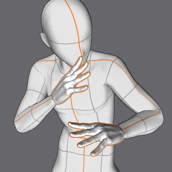 ぷにっとゴリッとリアルな肉感の手 戦う構えの手