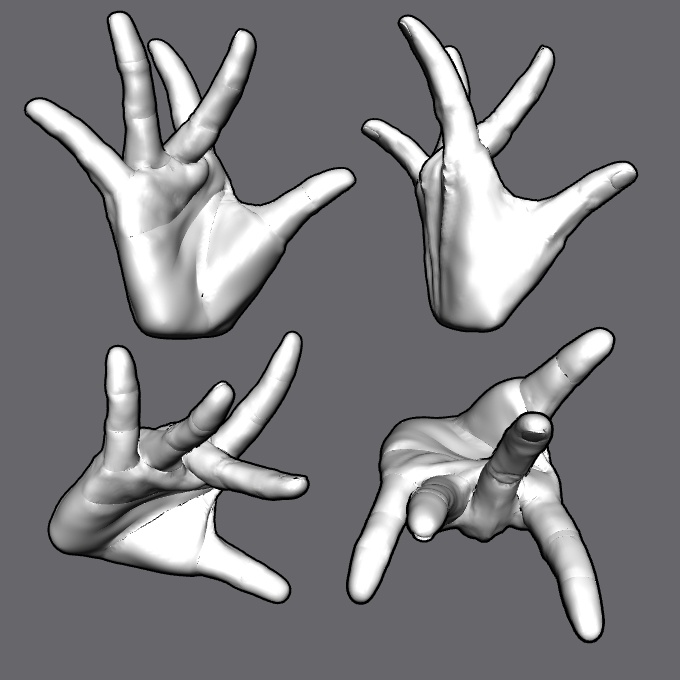 ぷにっとゴリッとリアルな肉感の手 デコピンする手