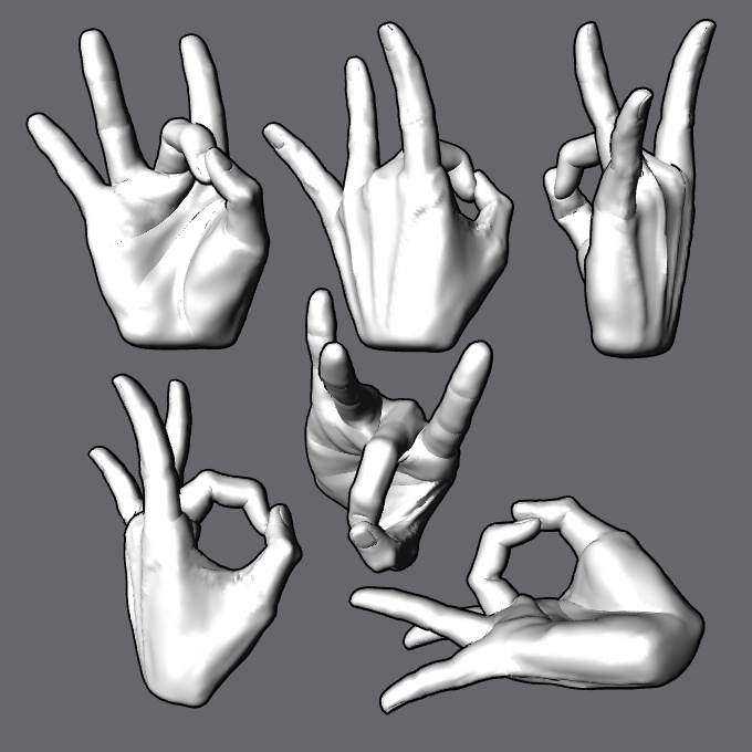 ぷにっとゴリッとリアルな肉感の手 デコピンする手