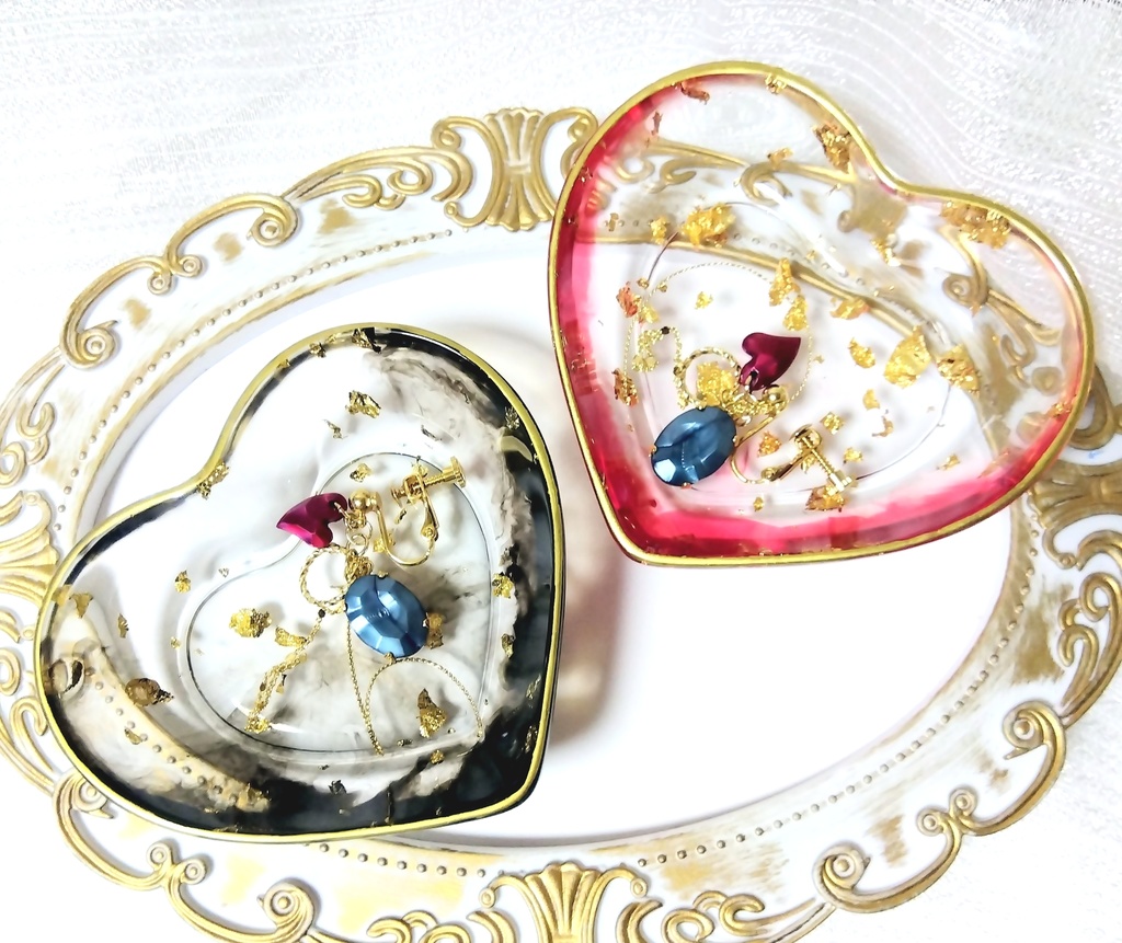 レジン アクセサリートレー 小物入れ ”WITH LOVE”