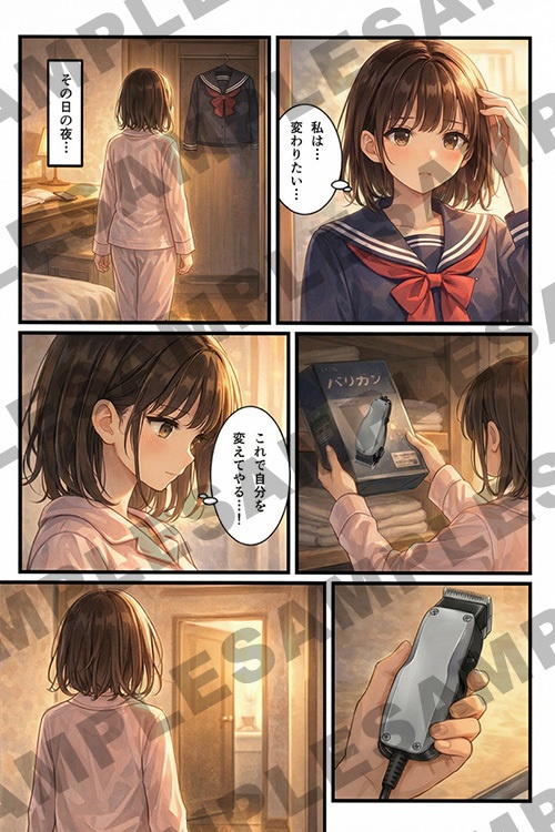 【断髪漫画】私が選んだ、ほどける卒業