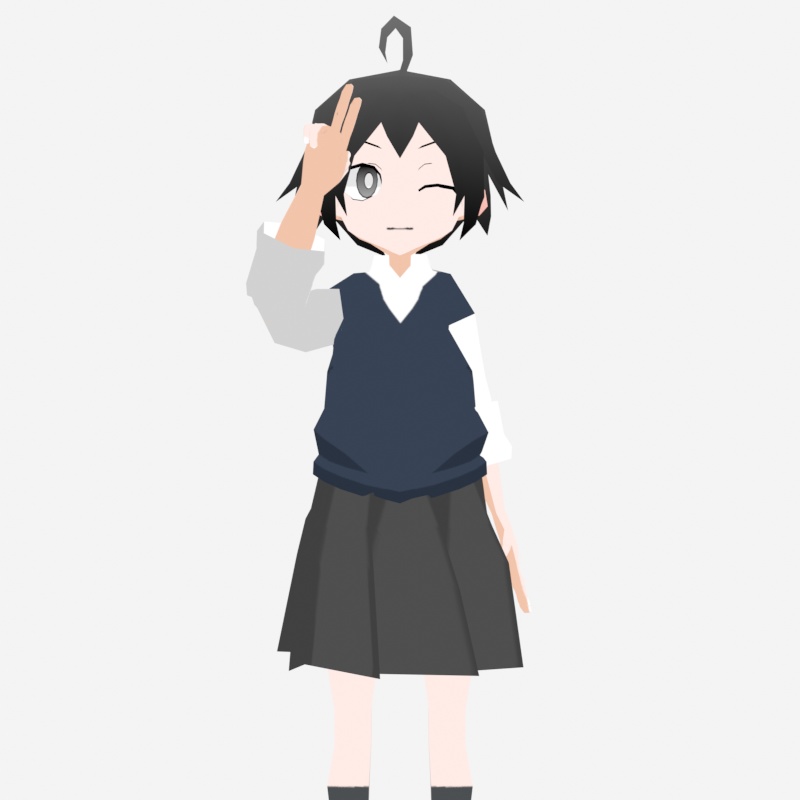 女学生vrm（フリー素材）