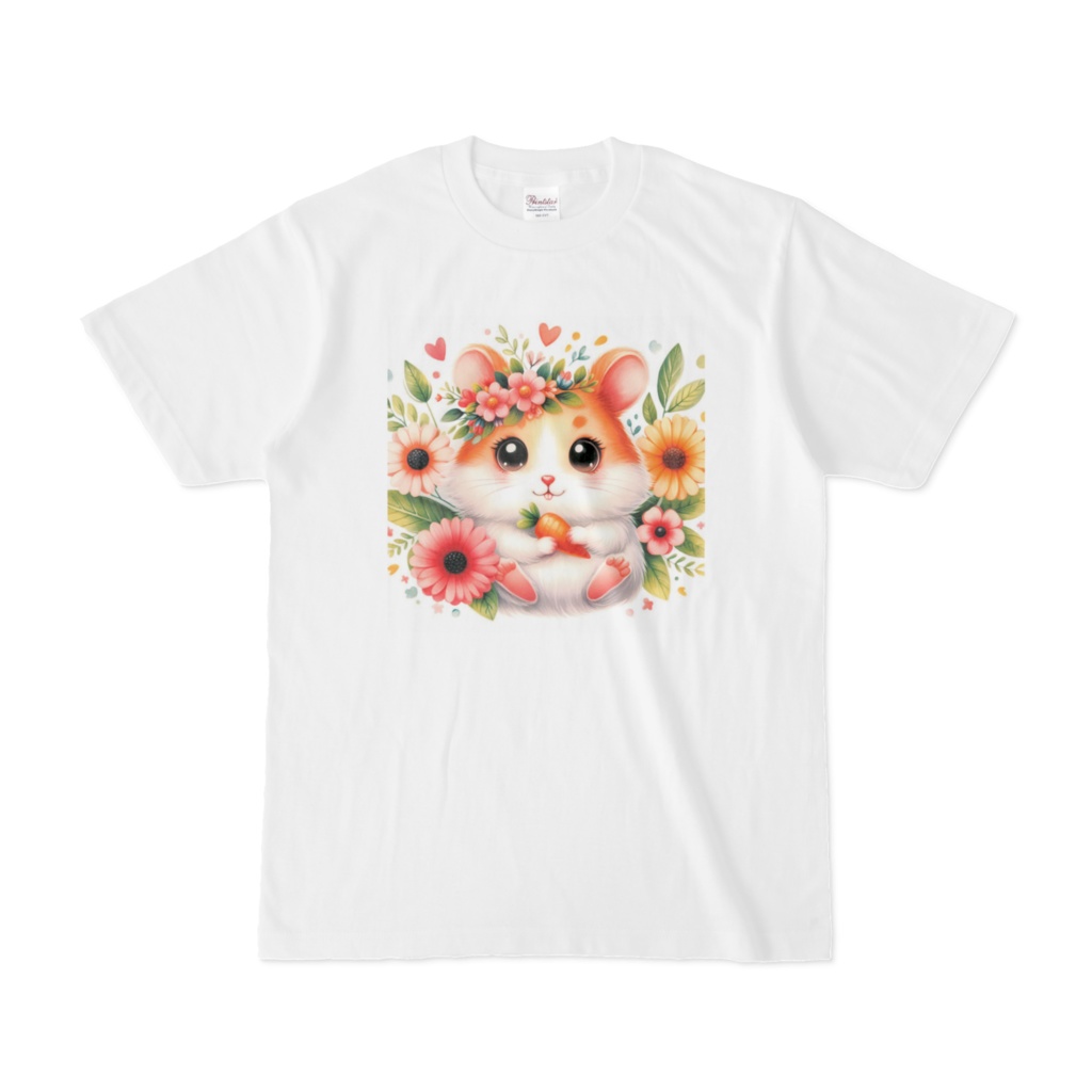 ハムスターのイラスト入り白Tシャツ
