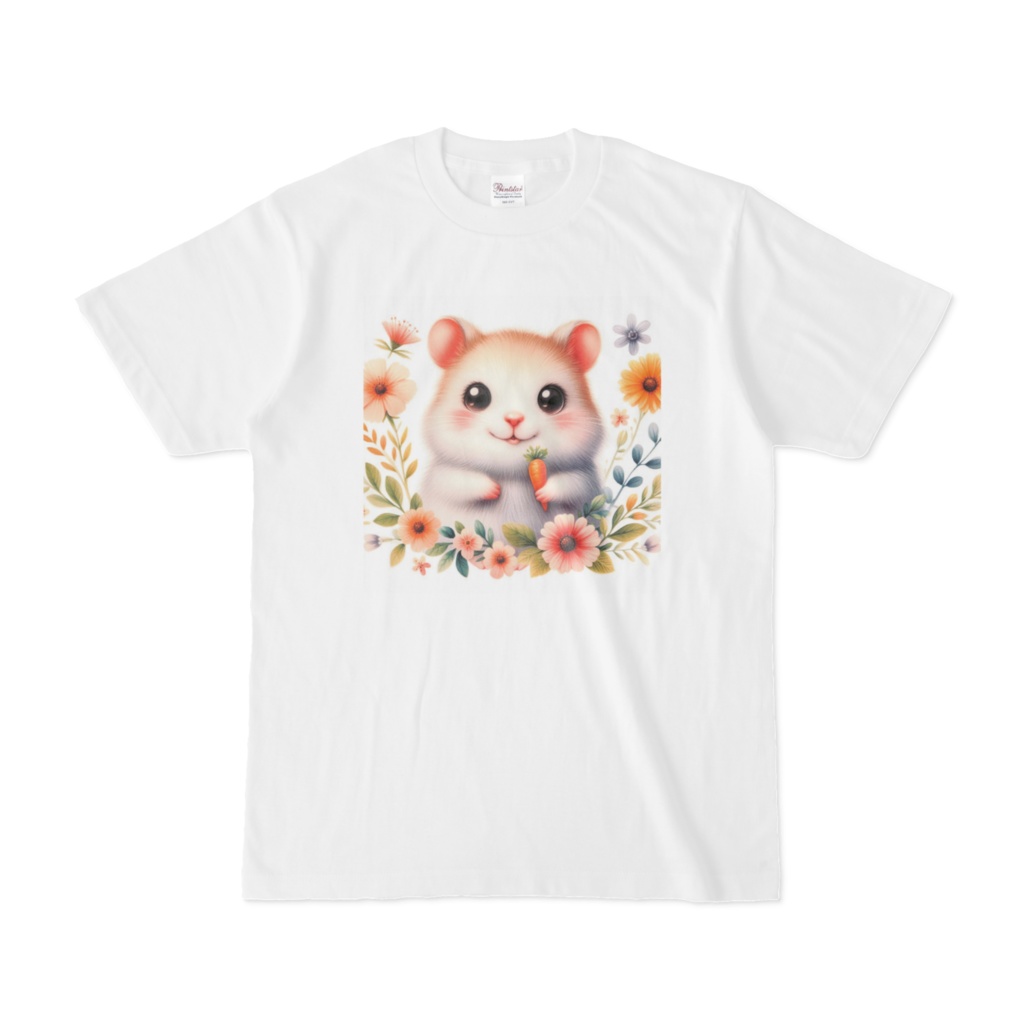ハムスターのイラスト入り白Tシャツ