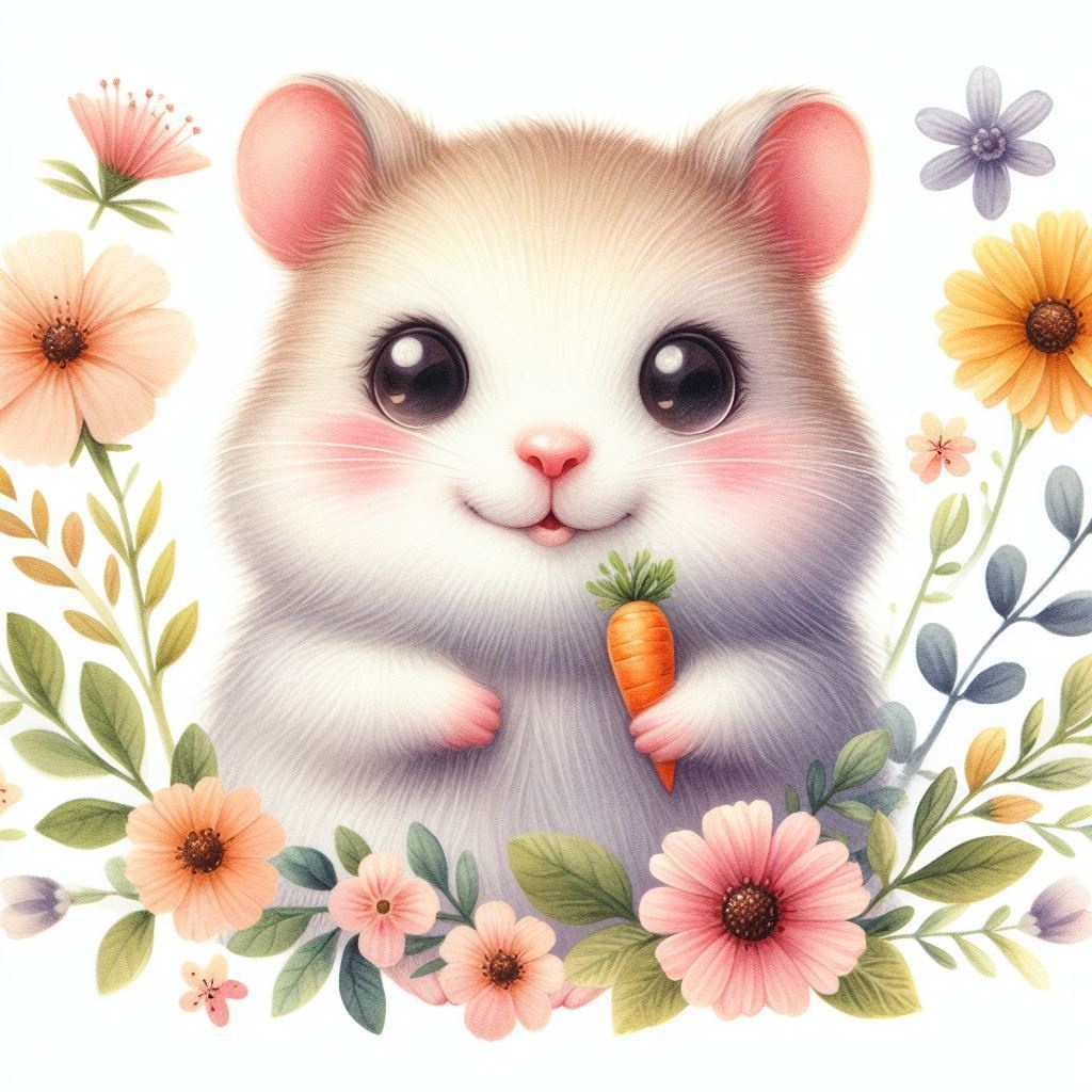 ハムスターのイラスト入りスウェット