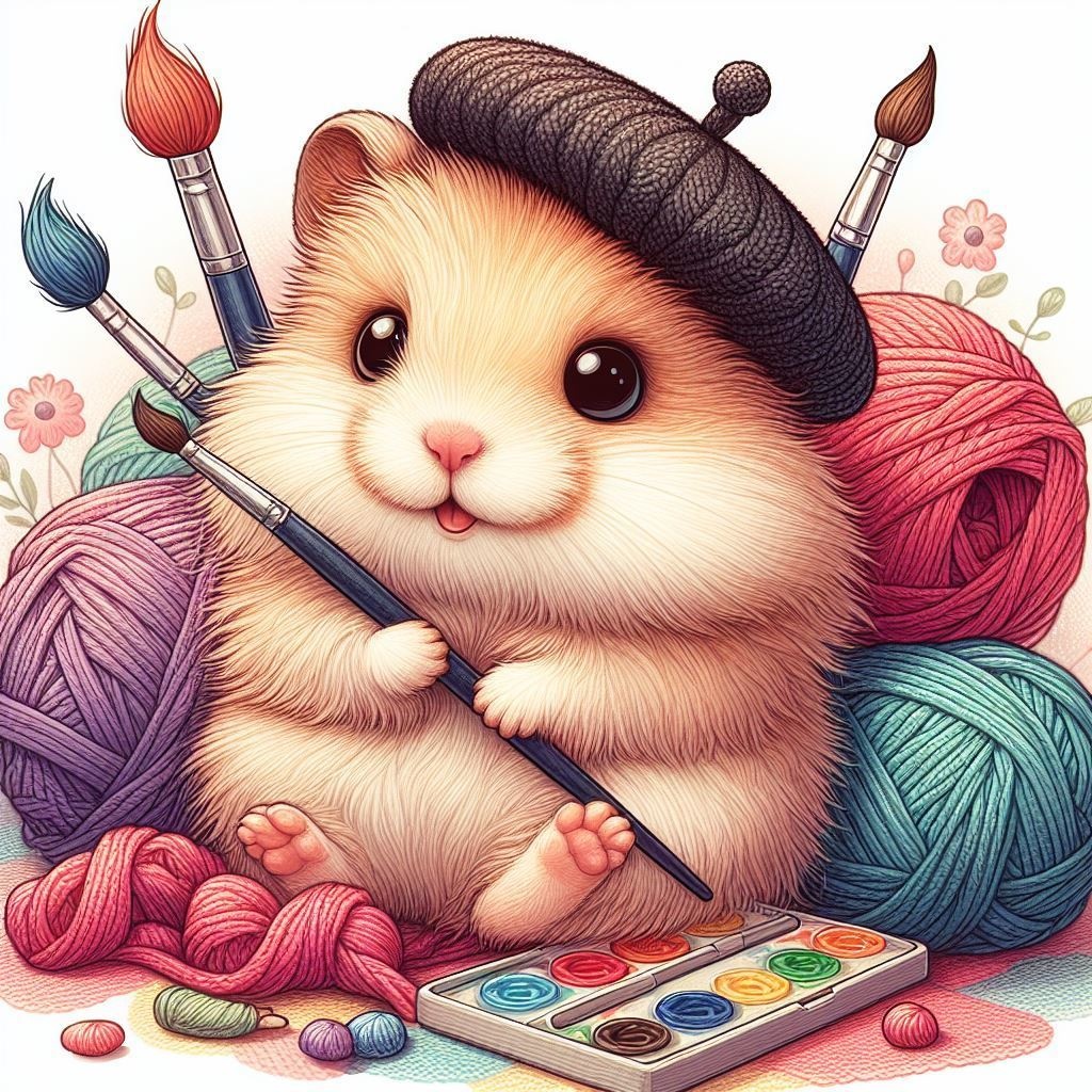 ハムスターのイラスト入り白Tシャツ