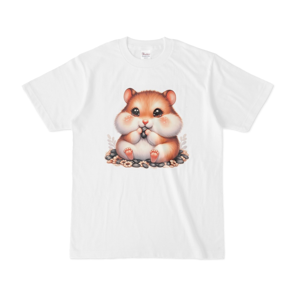 ハムスターのイラスト入り白Tシャツ