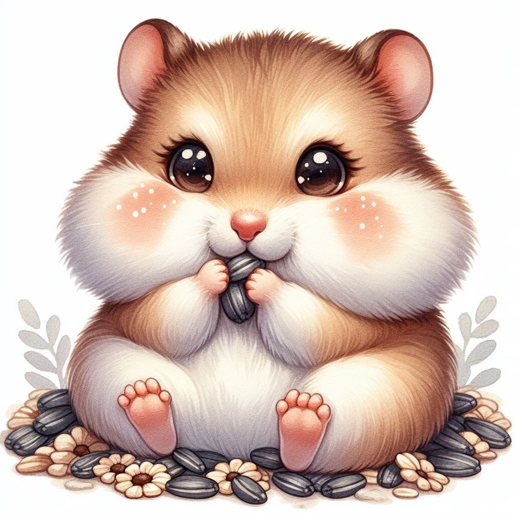 ハムスターのイラスト入りスウェット