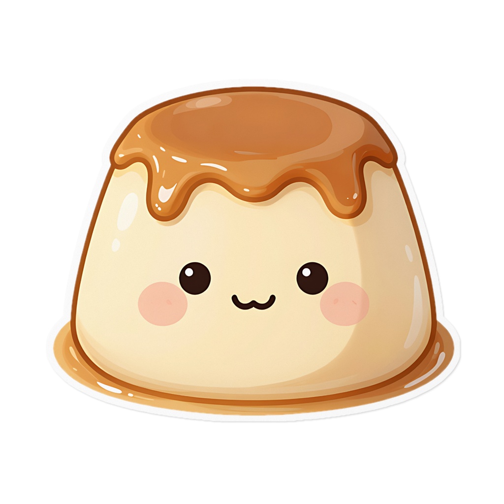 ぷるぷるプリンちゃんステッカー　Pudding Sticker