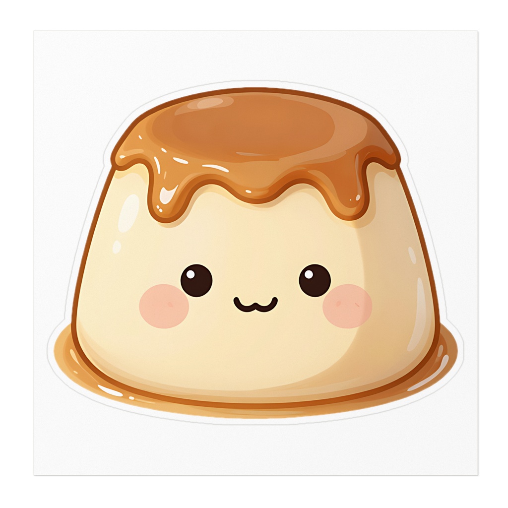ぷるぷるプリンちゃんステッカー Pudding Sticker