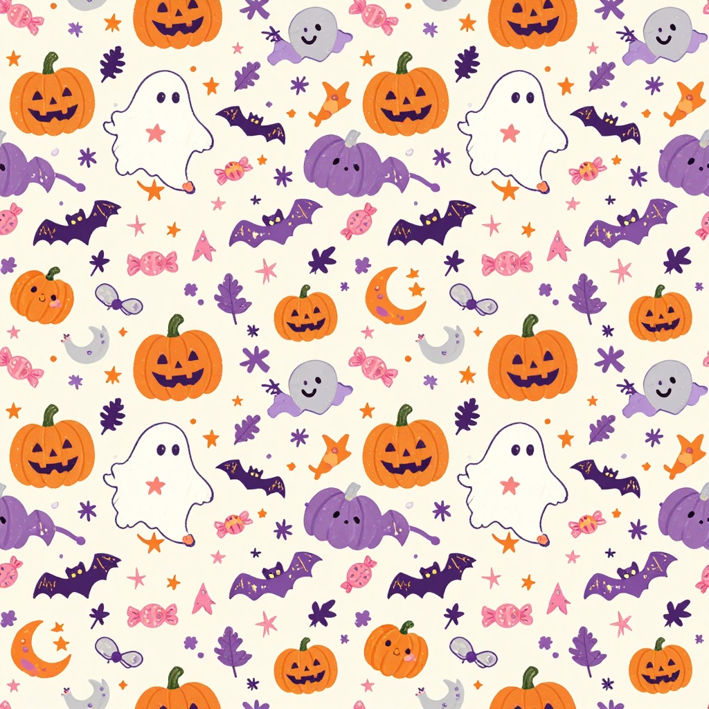 ハロウィン デジタルペーパー 10種セット / シームレスパターン・背景・ラッピング・印刷用素材