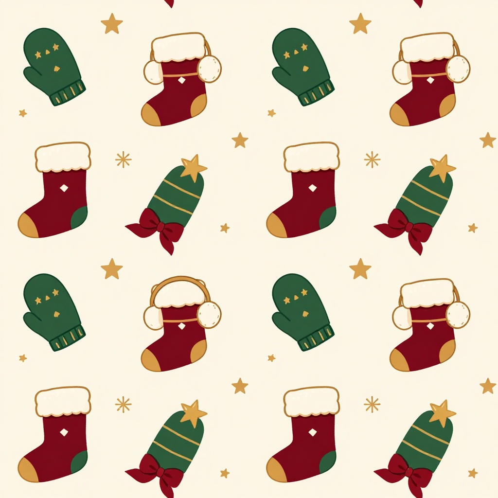 【素材】ほっこりクリスマスのデジタルペーパー&マステ素材 10点セット