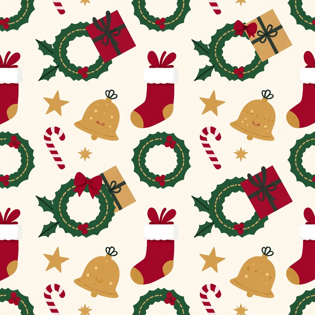 【素材】ほっこりクリスマスのデジタルペーパー&マステ素材 10点セット
