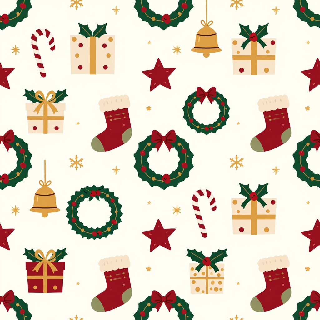 【素材】ほっこりクリスマスのデジタルペーパー&マステ素材 10点セット