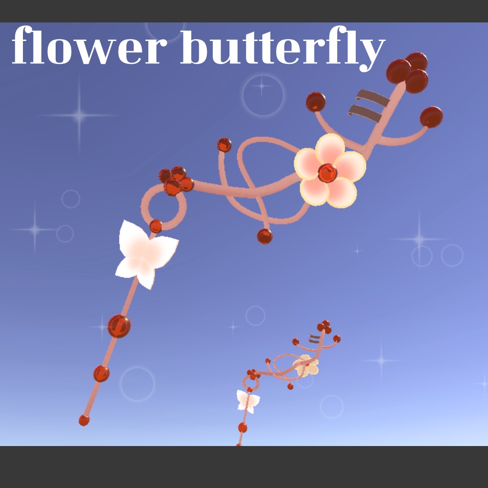 【3Dモデル】flower & butterfly EarRing