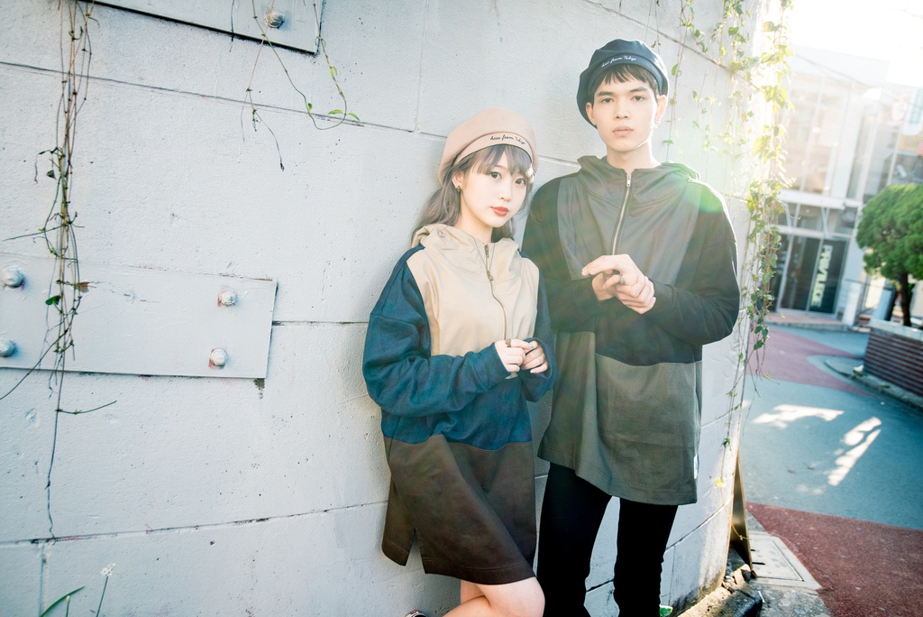 配色パーカーワンピース 異素材MIX生地タイプ◎