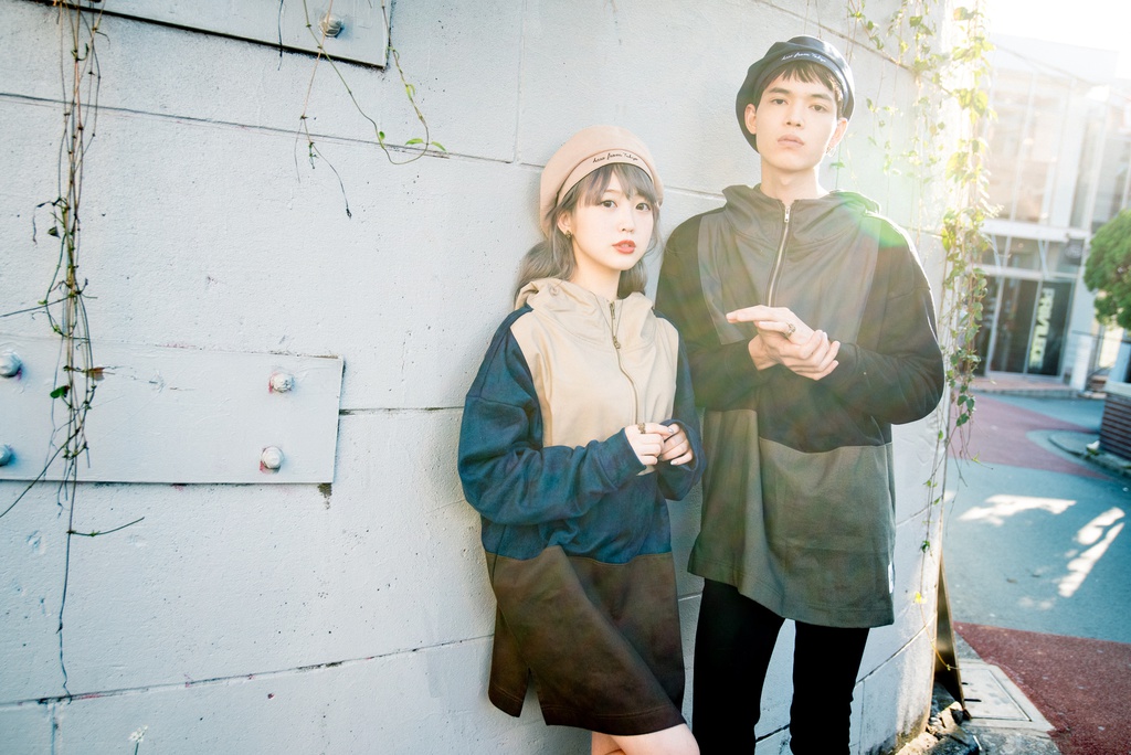 配色パーカーワンピース 異素材MIX生地タイプ◎