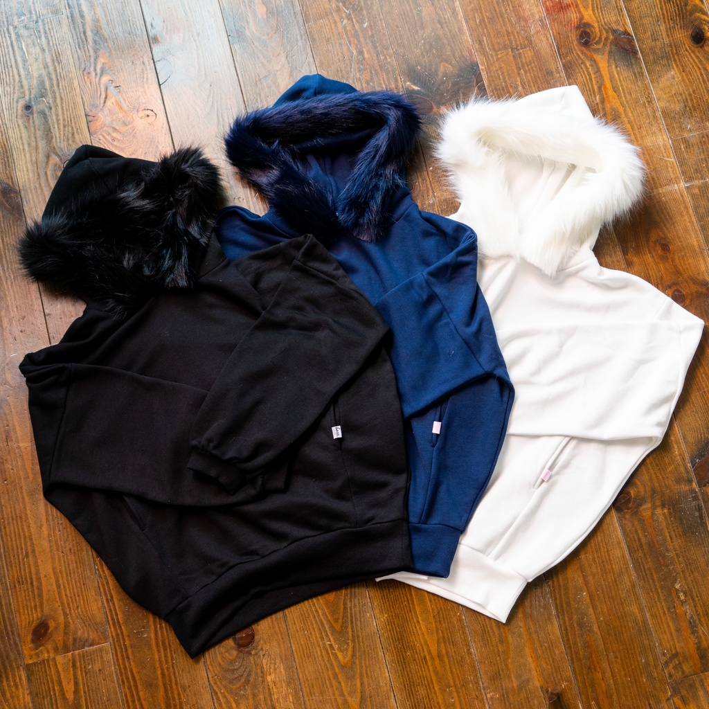 ファー付きオーバーパーカー ふわふわフード仕様◎