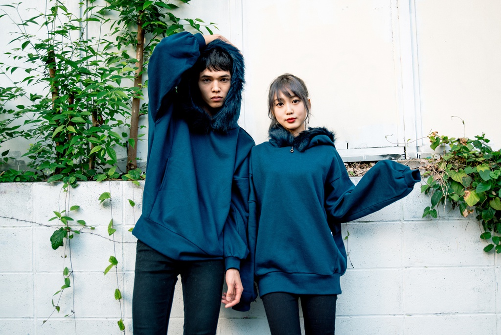 ファー付きオーバーパーカー ふわふわフード仕様◎