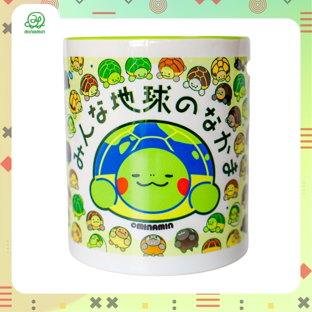マグカップ「みんな地球のなかま」まんまるカメさん大集合