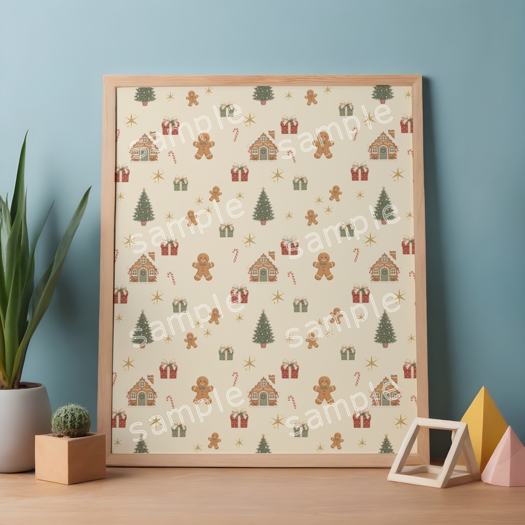 Vintage Christmas|海外風レトロなクリスマス柄 シームレスデジタルペーパー6種セット