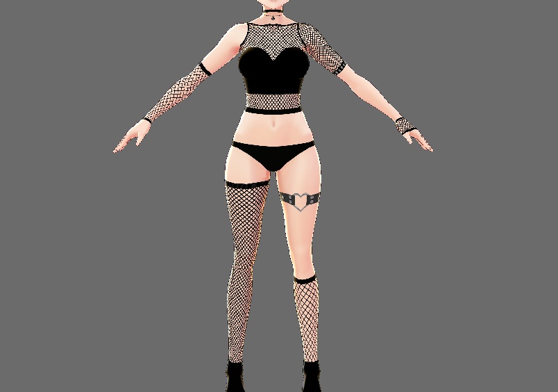 Fishnet Crop Top Plaid Skirt Pack