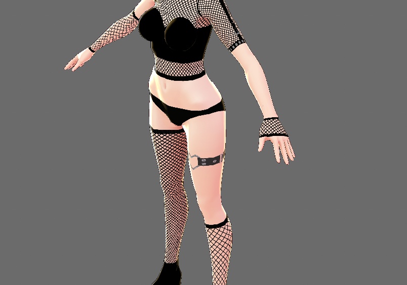 Fishnet Crop Top Plaid Skirt Pack