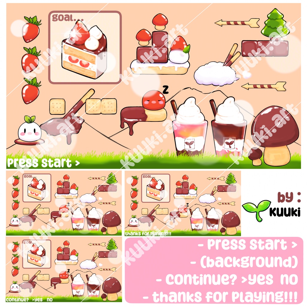 【動く待機画面&背景&アイテムセット】Choco Strawberry チョコストロベリー