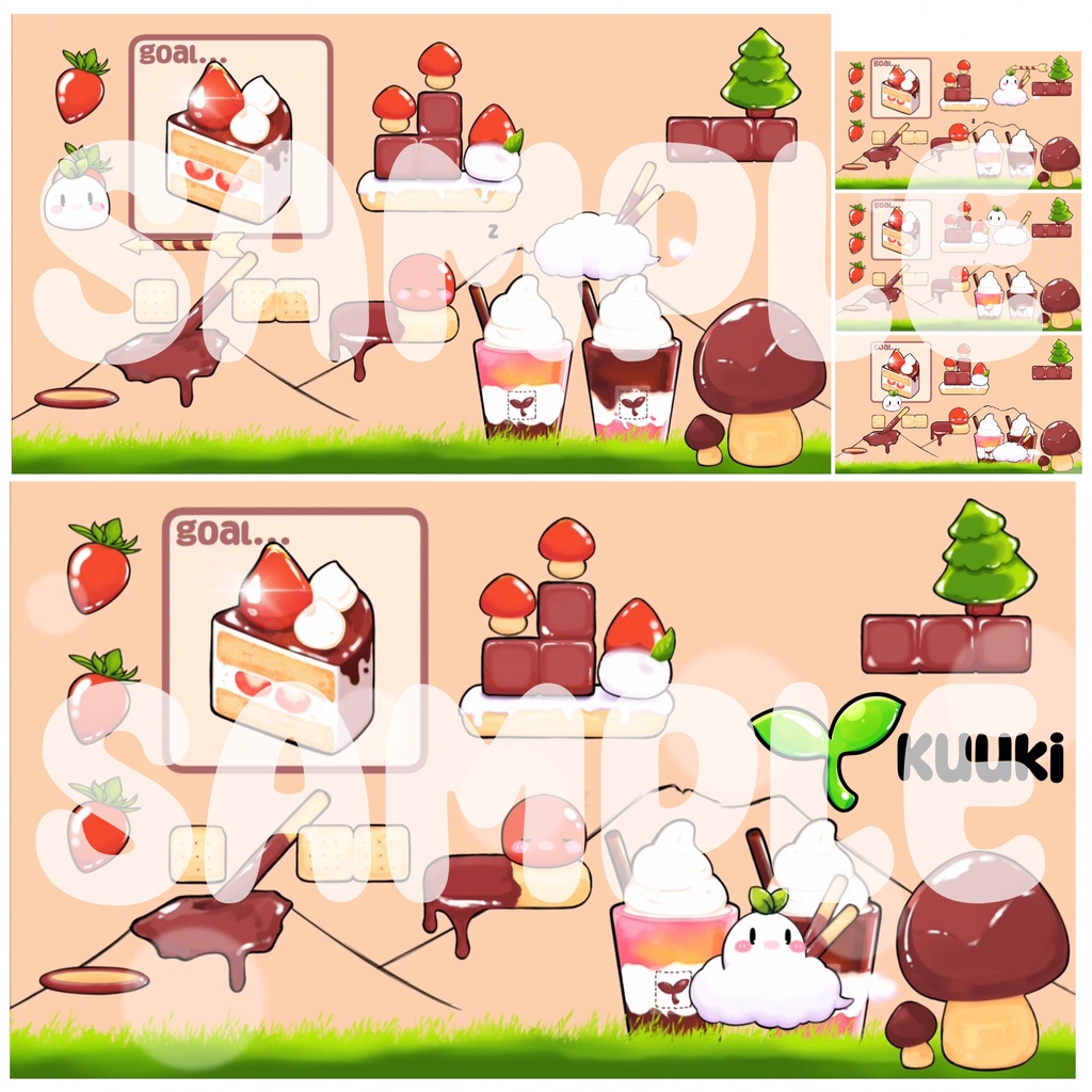 【動く待機画面&背景&アイテムセット】Choco Strawberry チョコストロベリー