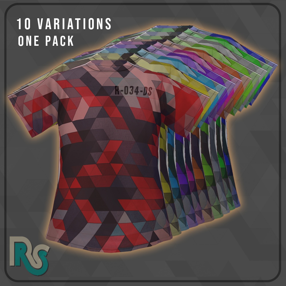 [vroid] Techno Short Sleeve Shirt | Geometric Pattern TShirt | Unisex ...