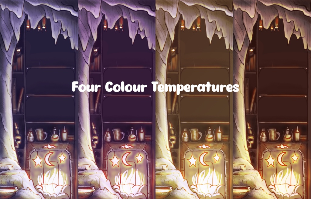 Witchy Cave | Streaming Overlay | Hand Painted |16:9 Ratio | PNG