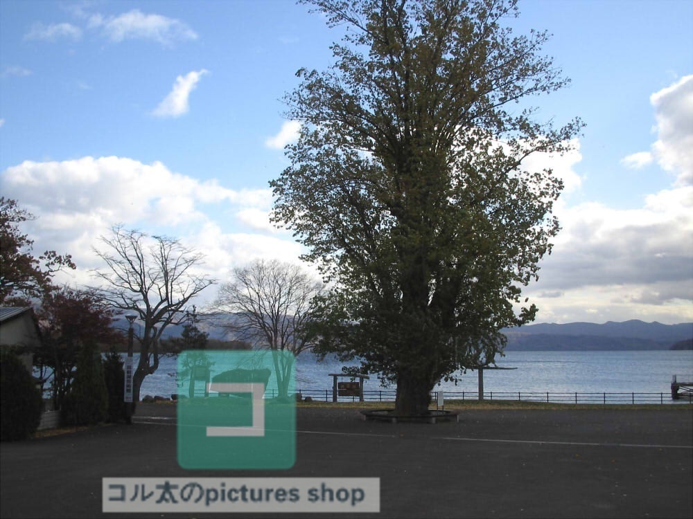 湖のある風景(洞爺湖・秋)①10枚・1セット