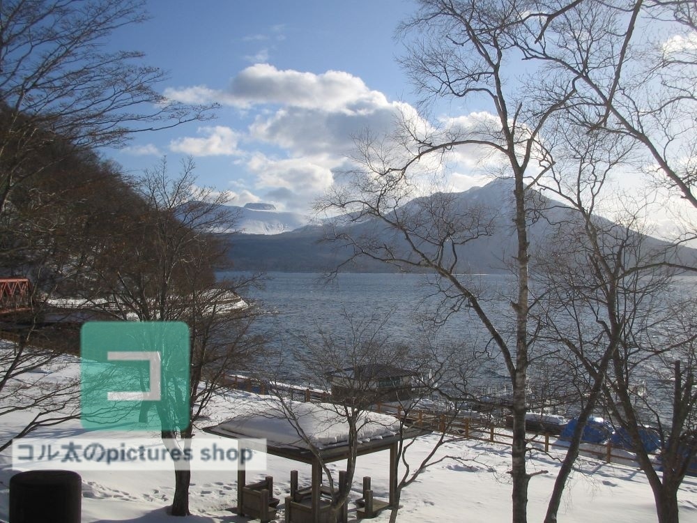 冬の風景・湖①10枚・1セット