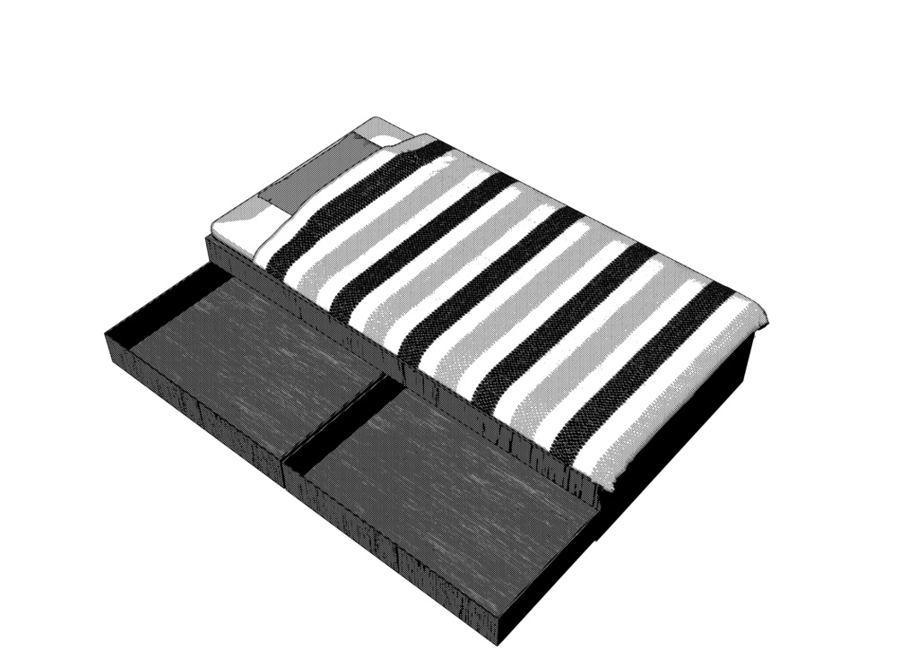 引き出し付き木製ベッド