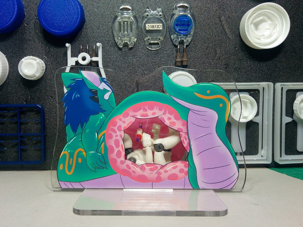 ヘビモンスターの丸呑みアクリルスタンド アクリルフィギュア Hamoru S Booth