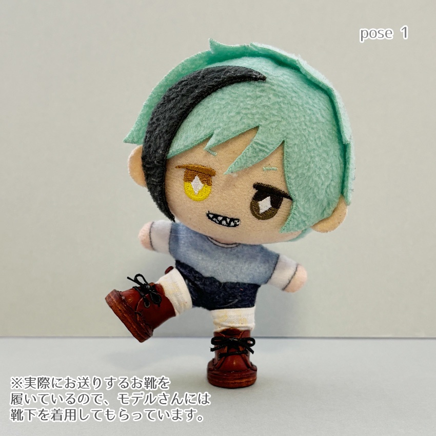 ぬい靴 ツイステ 10cmマスコット用 本革レザーシューズ ブラウン・ダークブラウン・ワインレッド・レッド