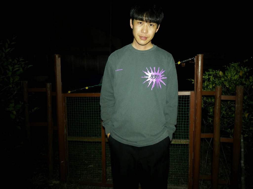 ケケケッ ロングスリーブTシャツ (ロゴ:崇山祟) シルクスクリーン