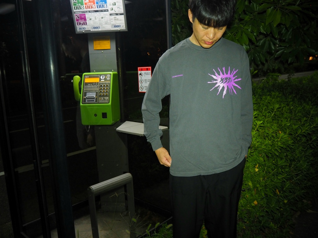 ケケケッ ロングスリーブTシャツ (ロゴ:崇山祟) シルクスクリーン