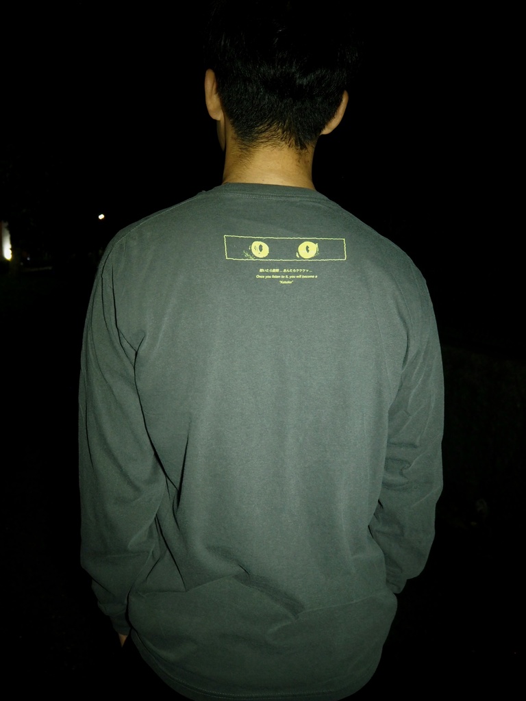 ケケケッ ロングスリーブTシャツ (ロゴ:崇山祟) シルクスクリーン