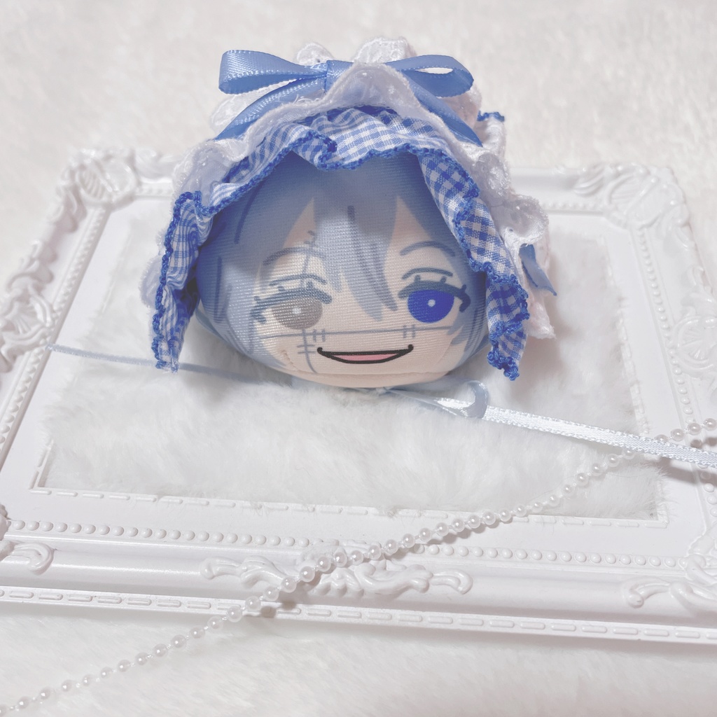 水色チェクヘッドドレス𓈒 𓂂𓏸𓋪