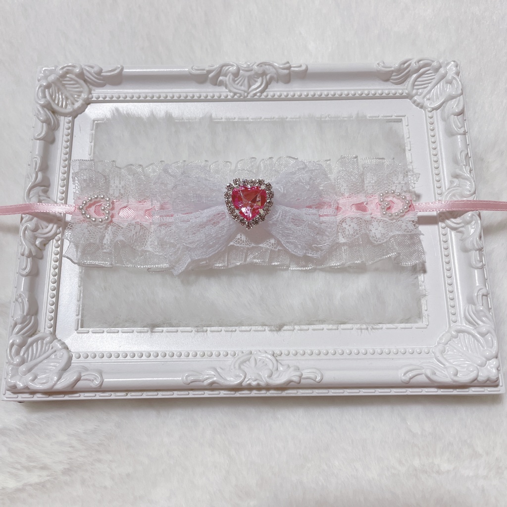 ピンク♡ブラックリボンヘッドドレス🎀