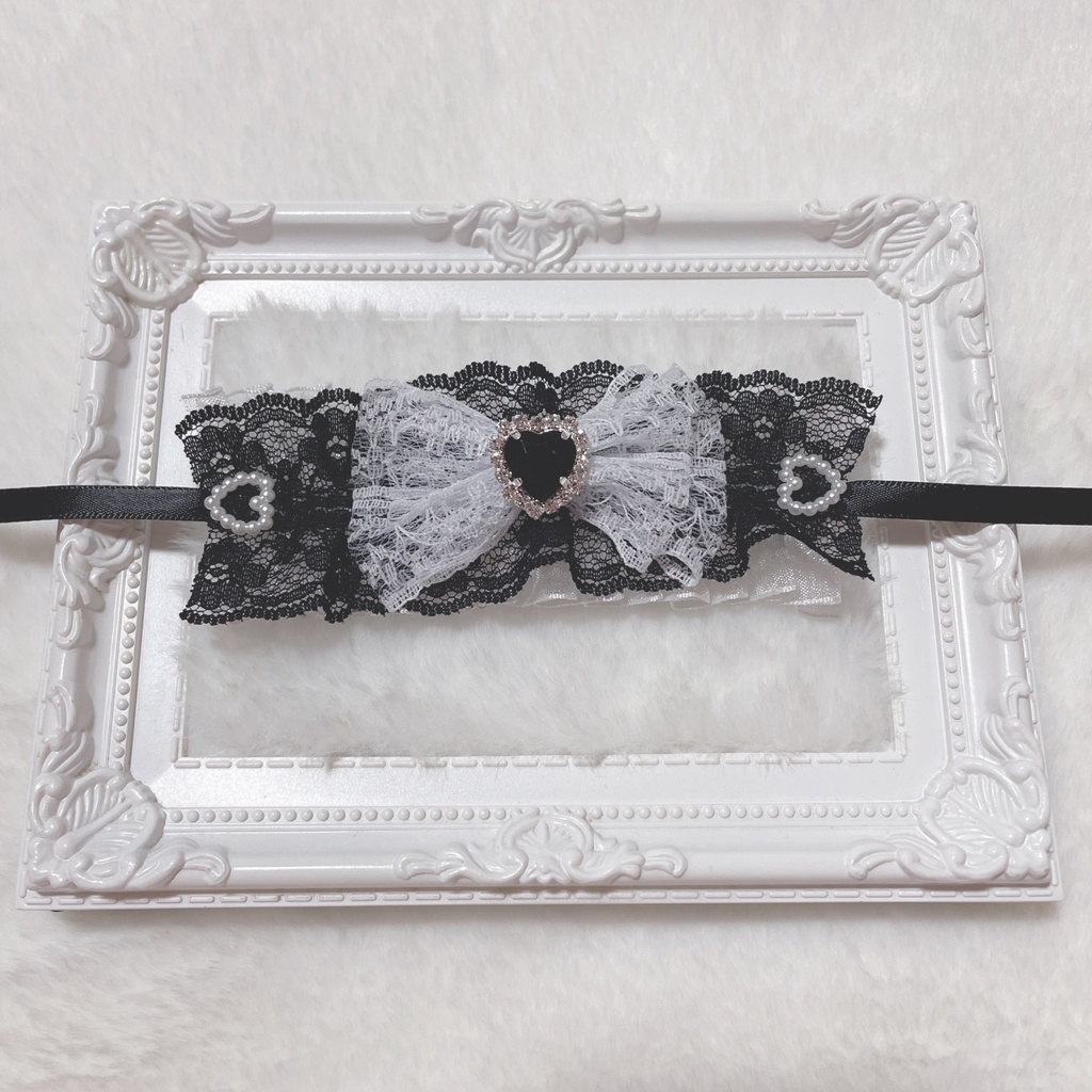 ピンク♡ブラックリボンヘッドドレス🎀