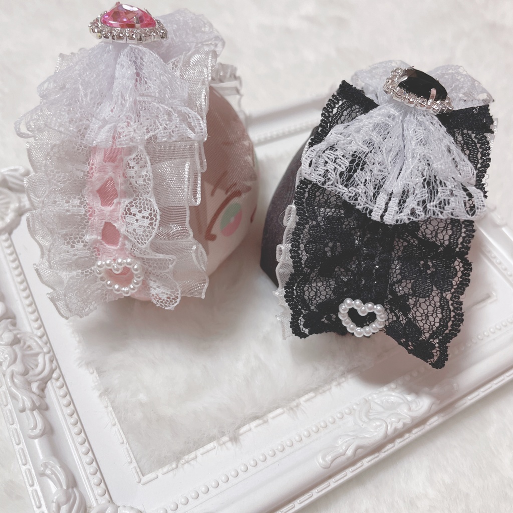 ピンク♡ブラックリボンヘッドドレス🎀