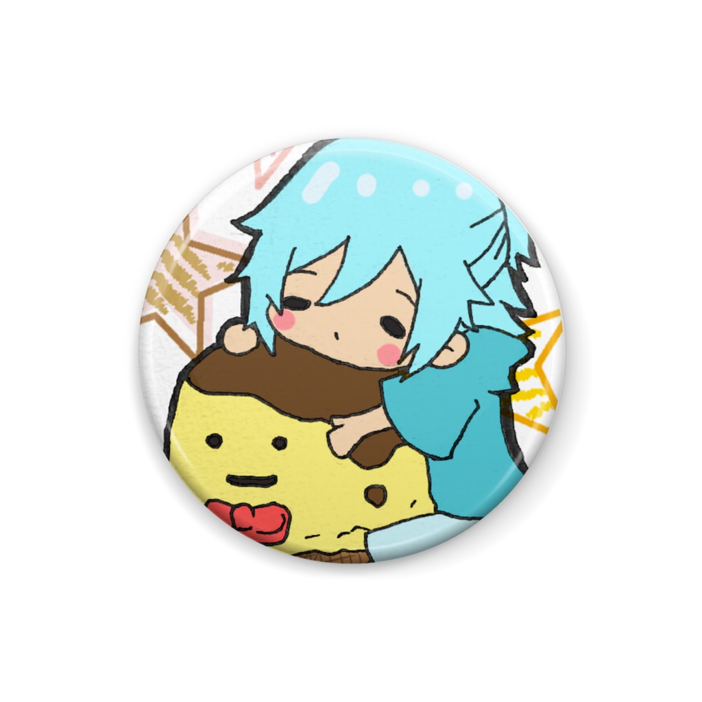 たまきとプリン缶バッチ