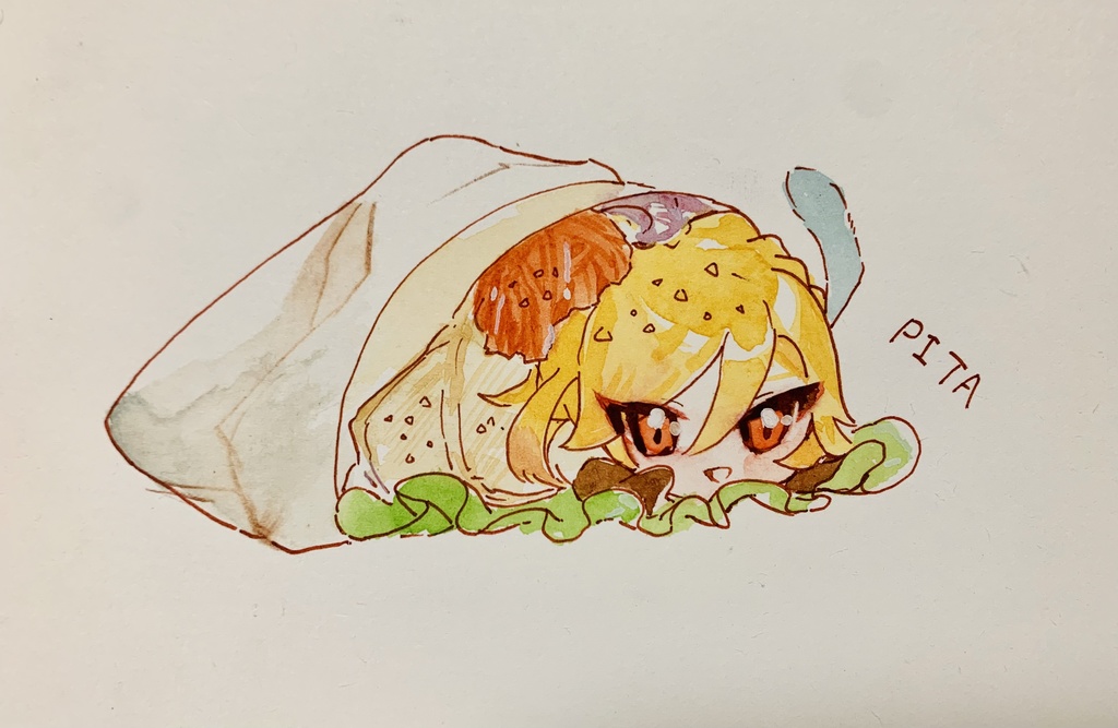 原画(カヴェアルごはんダイカットシールセット付き)